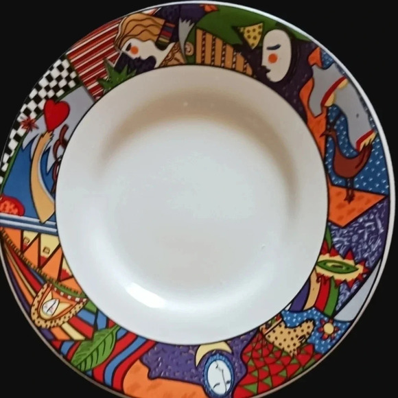 Sakura Vitromaster set of cup & saucer brightly colors art deco style - Picture 3 of 6